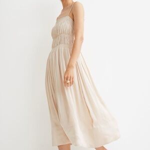 H&M beige Smocked Midi Dress